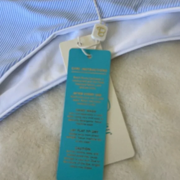 Beach Bunny Stephanie light blue stripe bikini bottom